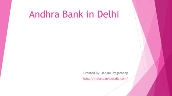 Andhra Bank in Delhi