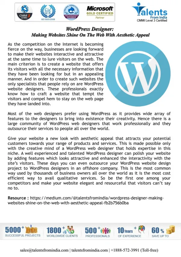 WordPress Designer: Making Websites Shine On The Web With Aesthetic Appeal