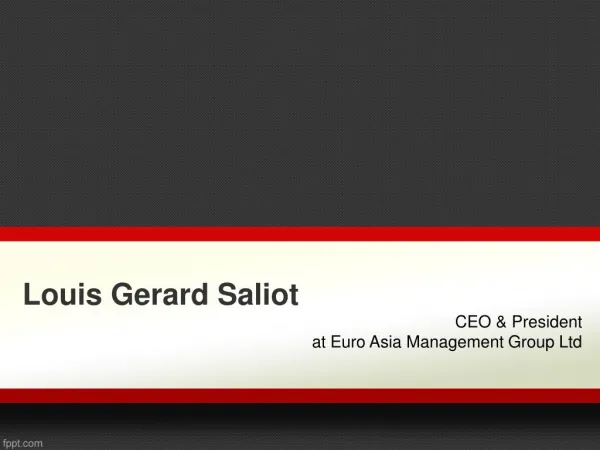 Louis Gerard Saliot (Fiji Tourism) | CEO Euro Asia Management Group