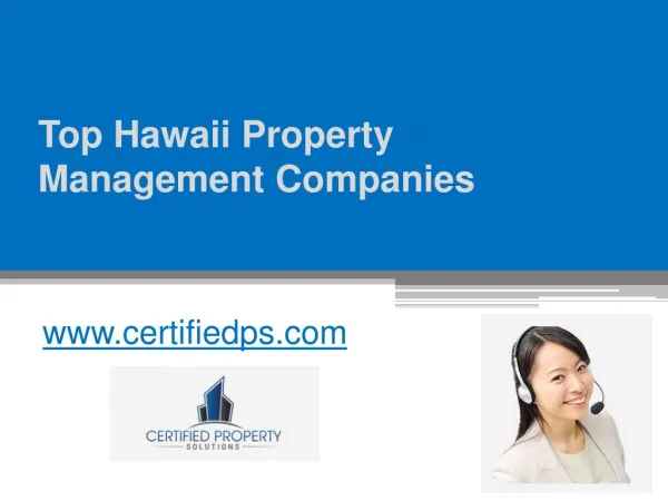Best Property Management Company in Hawaii - www.certifiedps.com