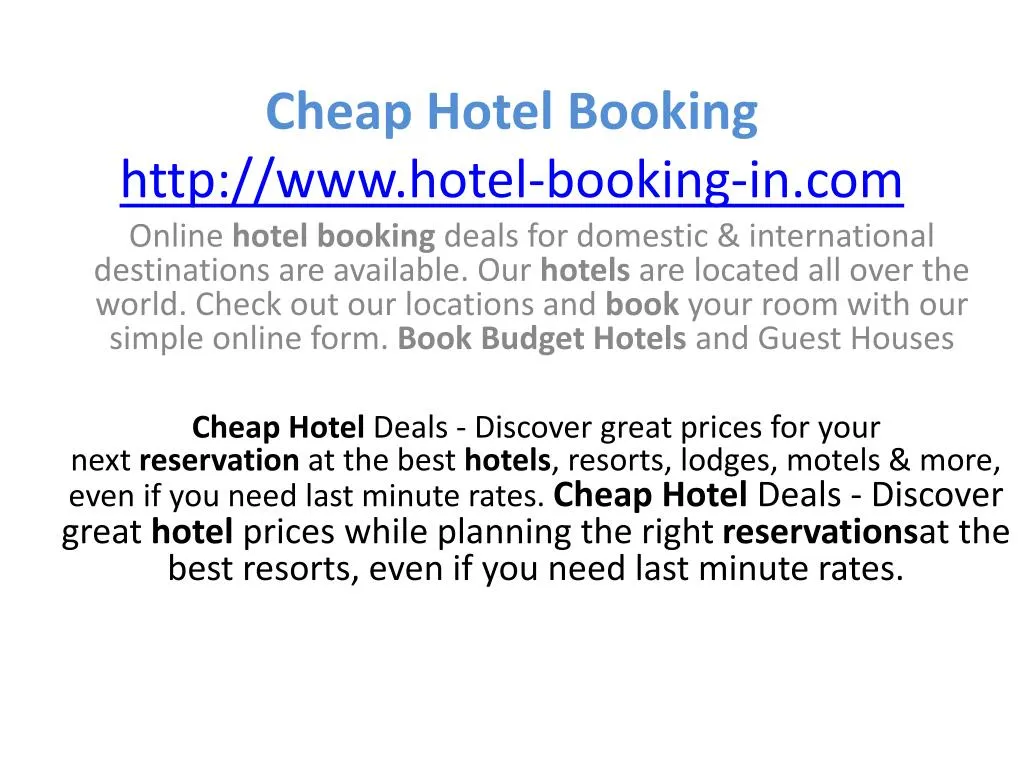 cheap hotel booking http www hotel booking in com