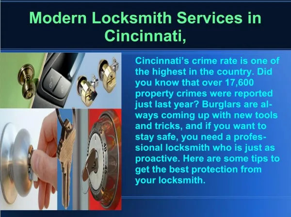 Cincinnati Modern Keyless entry systems Locksmith