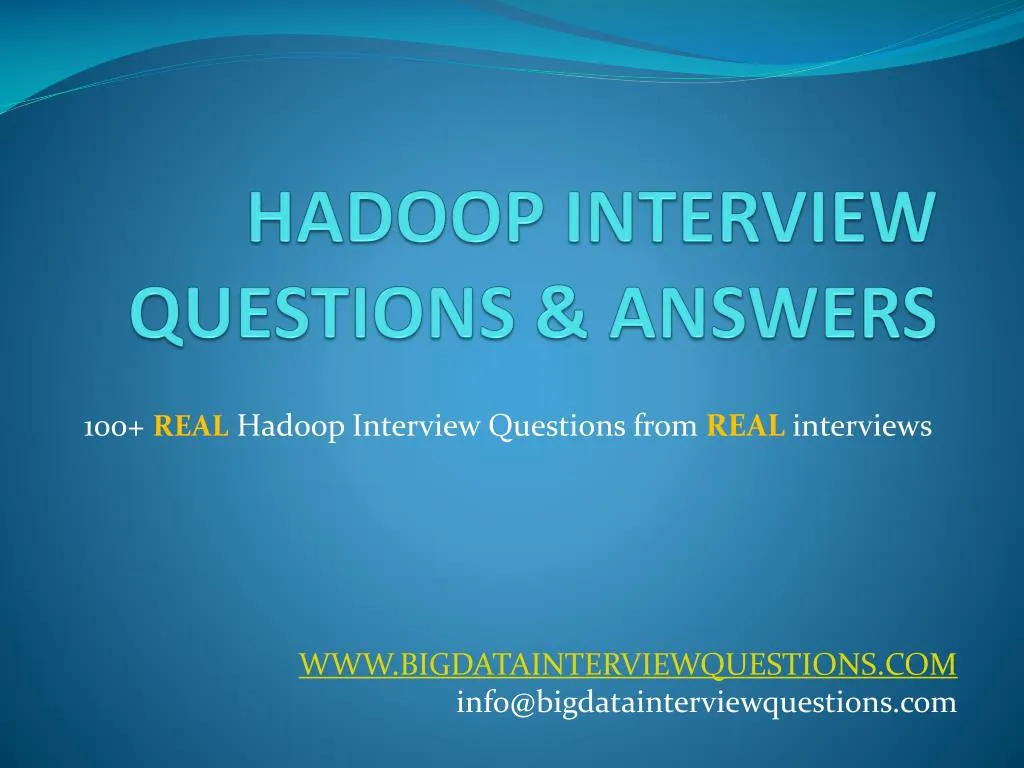 hadoop interview questions answers