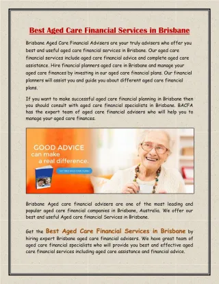 Best Aged Care Financial Services in Brisbane - slide 1