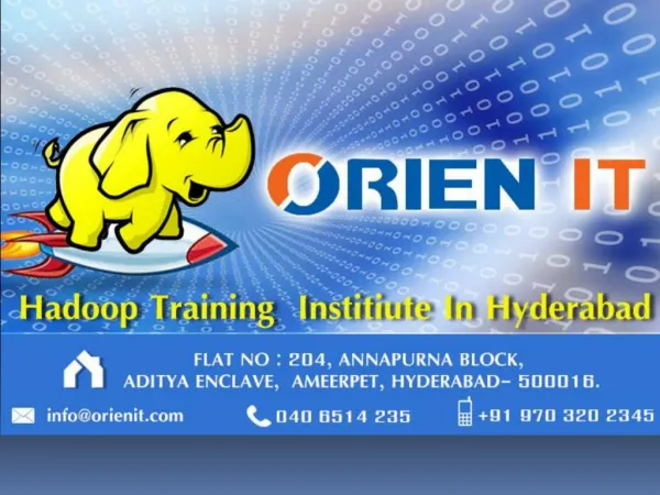 Orien IT - The Best Hadoop training institute in Hyderabad