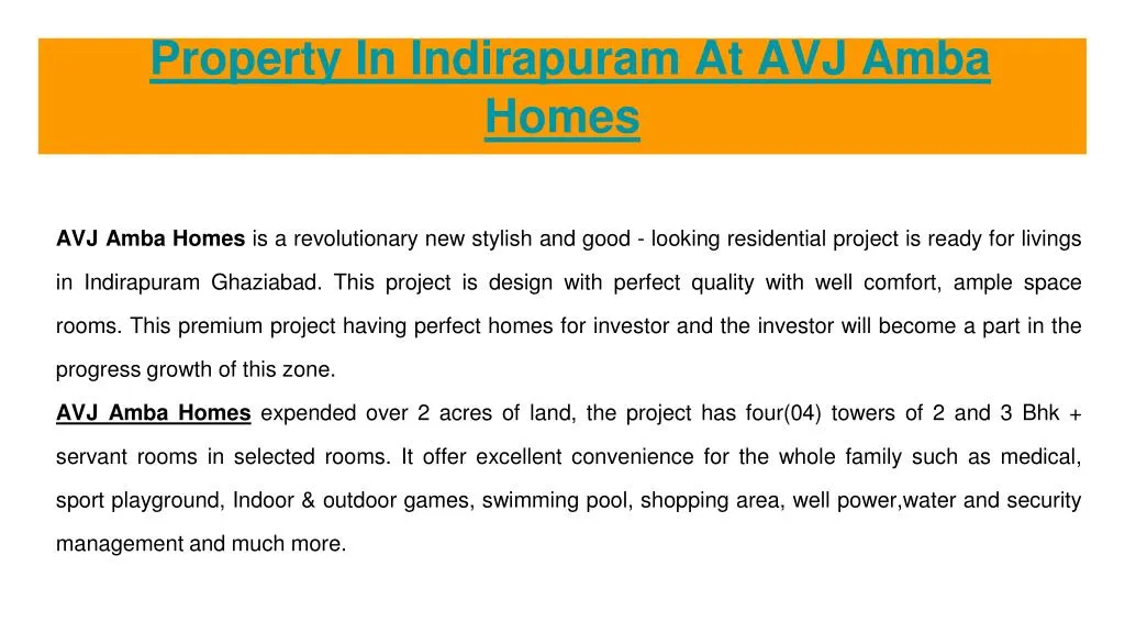 property in indirapuram at avj amba homes