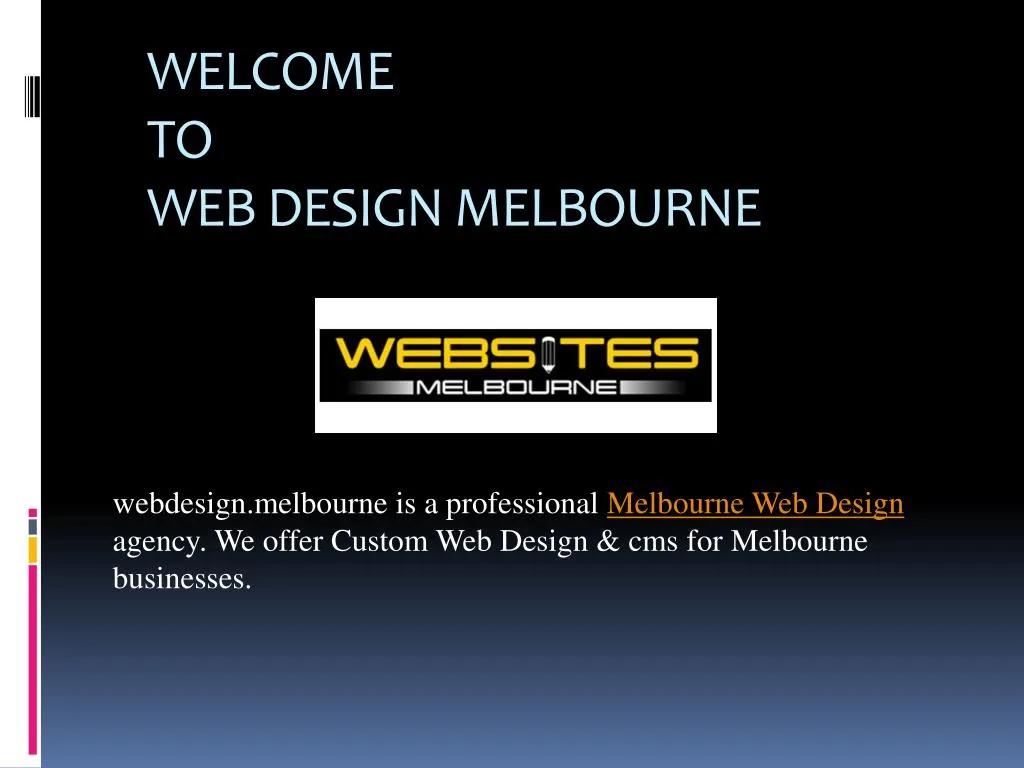 welcome to web design melbourne