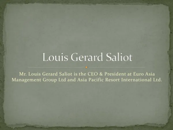 Louis Gerard Saliot | Living legend of Fiji tourism! (EAM Group)
