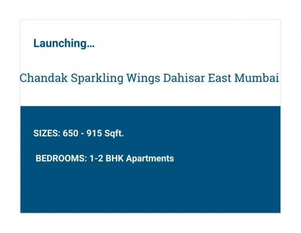 Chandak Sparkling Wings Luxury Apartments In Dahisar East Mumbai