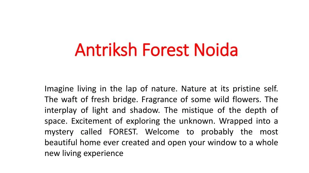 antriksh forest noida