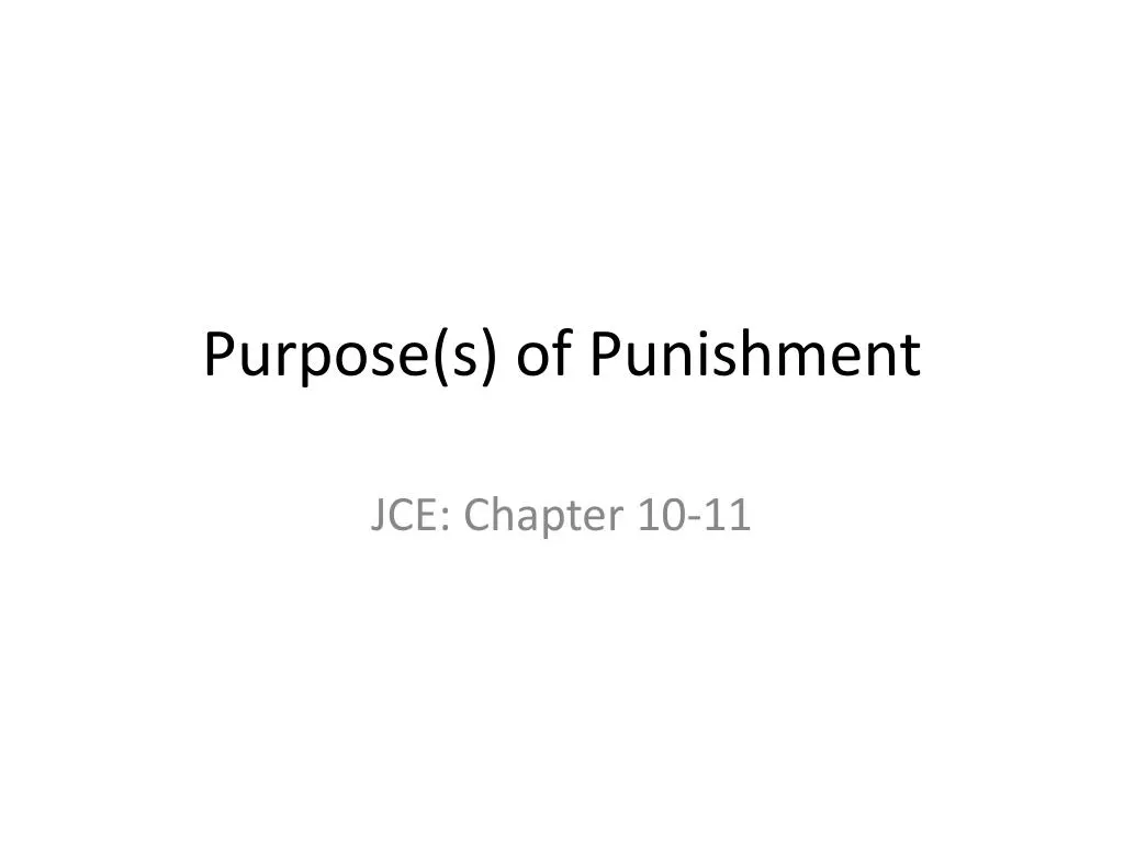 purpose s of punishment