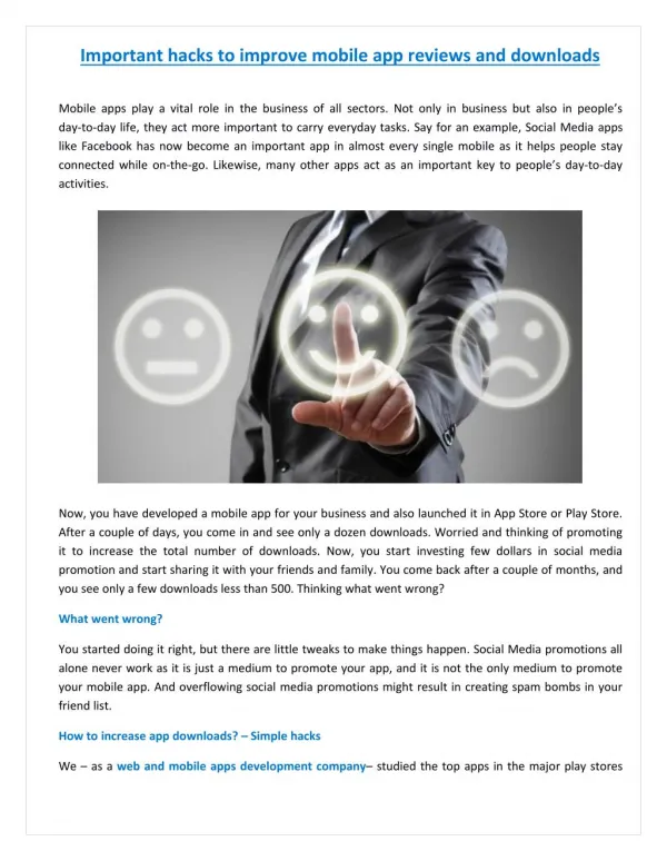 Improve Mobile App Download And Review Rate With Some Simple Tricks
