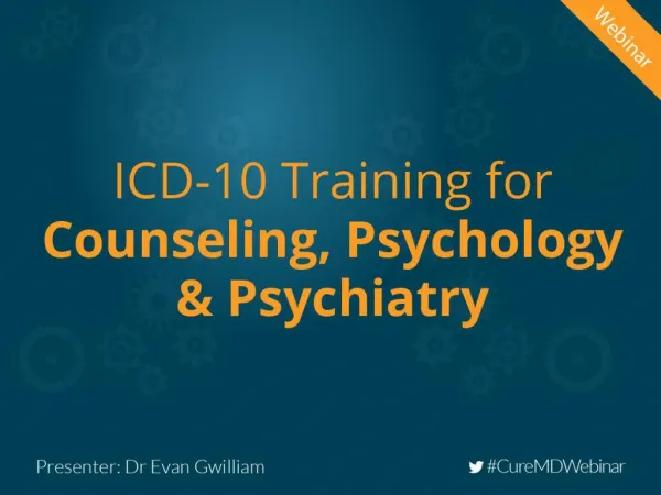 ICD-10 Training For Counseling, Psychology & Psychiatry