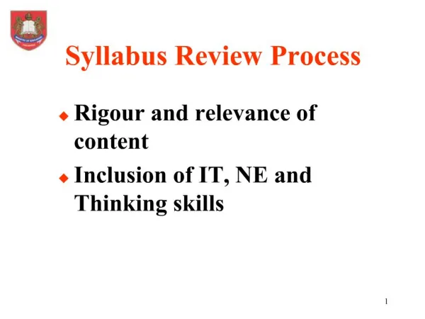 Syllabus Review Process