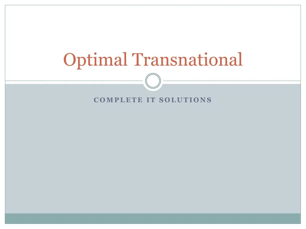 optimal transnational