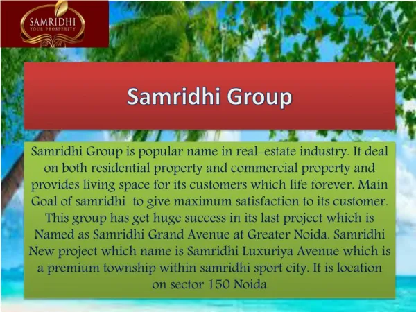 Samridhi Group New Project | Samridhi Luxuriya Avenue