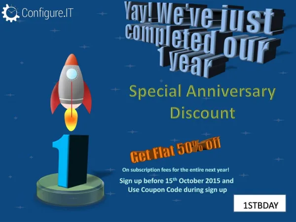 Configure.IT has Announced Flat 50% Discount on the Special Occasion of its First Birthday