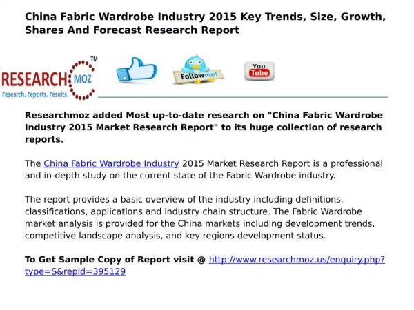 China Fabric Wardrobe Industry 2015 Market Research Report