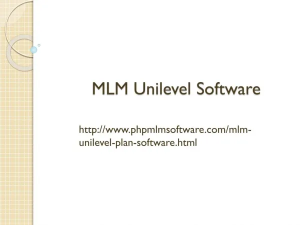 MLM Unilevel Software
