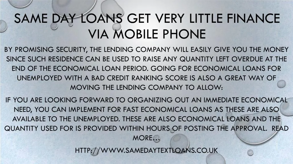 same day loans get very little finance via mobile phone