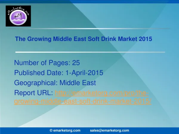 Middle East Soft Drink Market Potential Drivers and Prospects 2015 Report