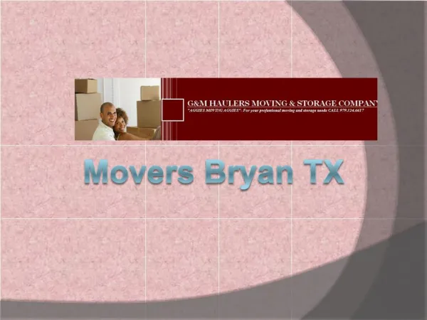 Movers Bryan TX