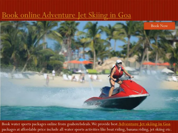 Book Online Adventure Jet Skiing in Goa