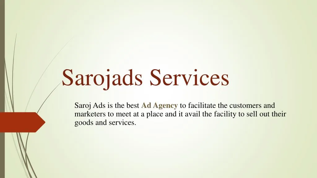 sarojads services