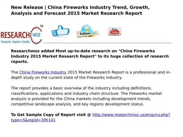China Fireworks Industry 2015 Market Research Report