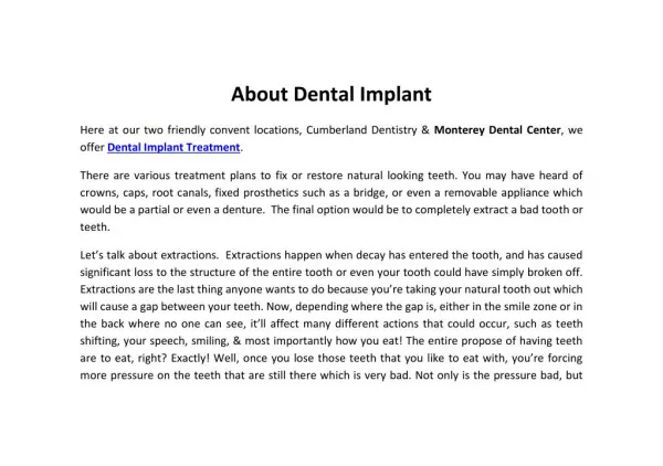 About dental implant