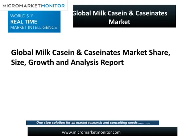 Business opportunities and future growth of Global Milk Casein & Caseinates Market