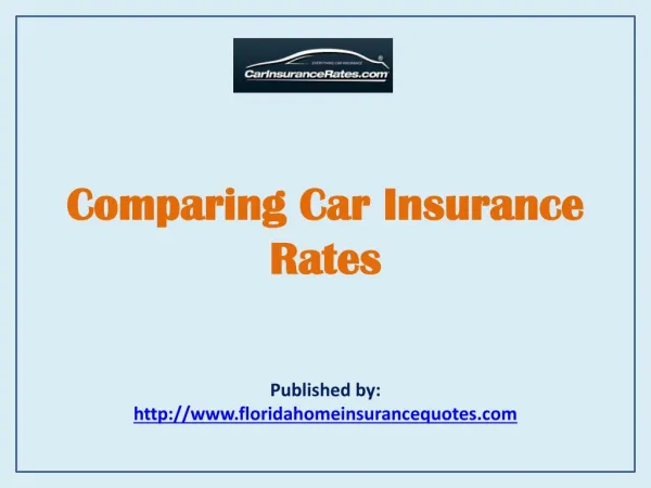 Car Insurance Rates-Comparing Car Insurance Rates