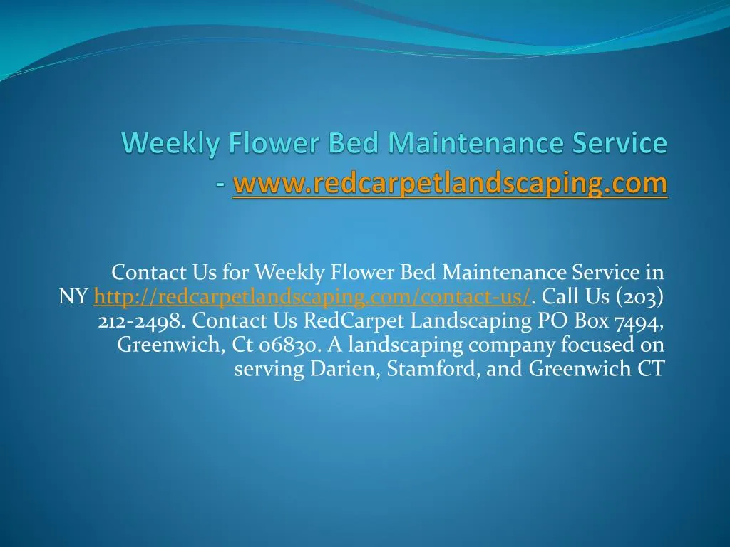 weekly flower bed maintenance service www redcarpetlandscaping com