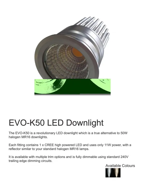 LED Downlights - EVO K50 LED Lighting Product