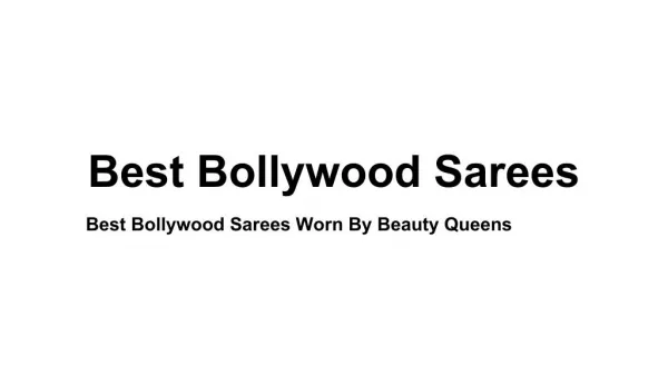 Best Bollywood Sarees