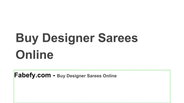 Buy Designer Sarees Online