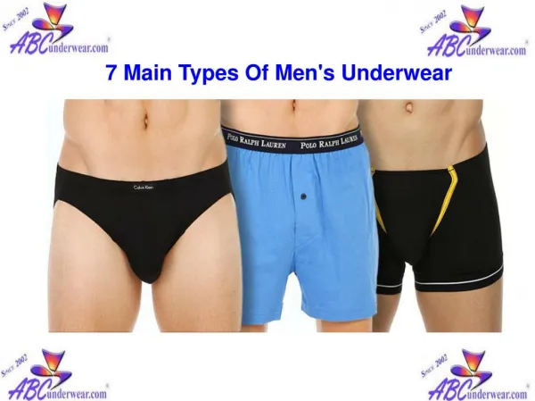 7 Main types Of Men's Underwear