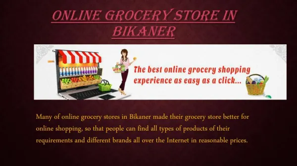 Online grocery store in Bikaner