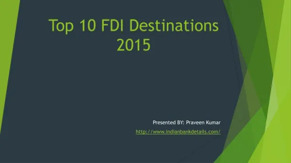 Top 10 FDI Destinations 2015