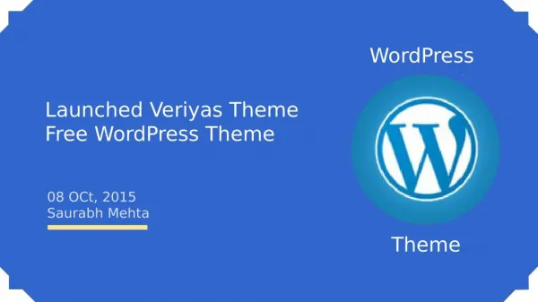 Launched Veriyas Theme – Free WordPress Theme by Solwin Infotech