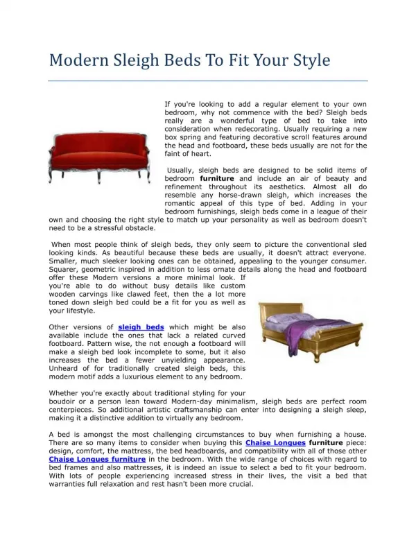 Modern Sleigh Beds To Fit Your Style