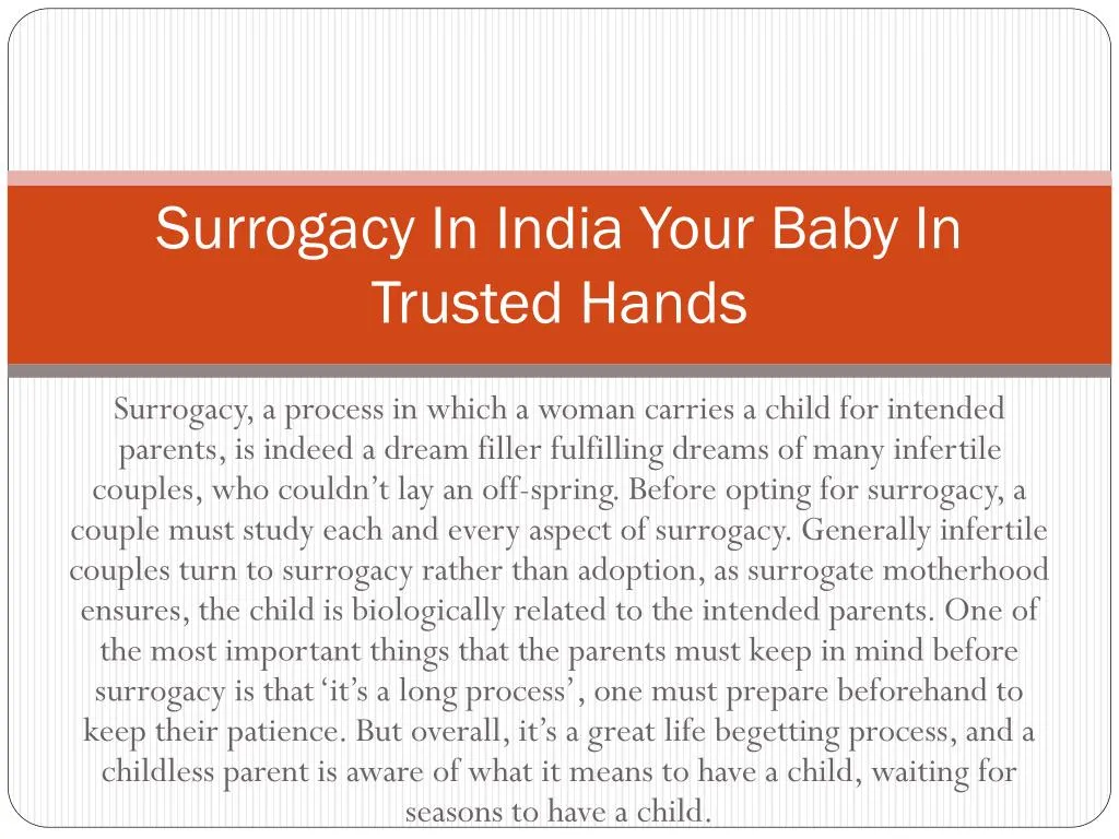 surrogacy in india your baby in trusted hands