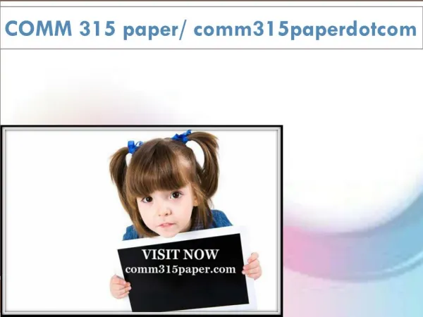 COMM 315 paper / comm315paperdotcom