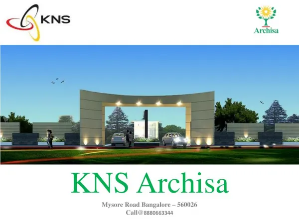 Bangalore Plots for Sale in KNS Archisa