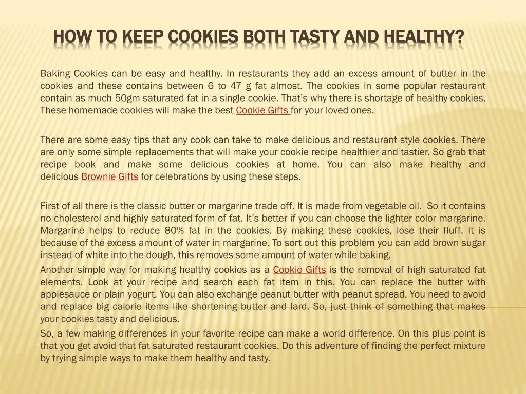 how to keep cookies both tasty and healthy