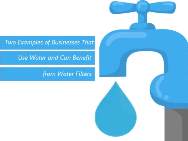 Two Examples of Businesses That Use Water and Can Benefit From Water Filters