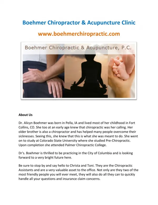 Boehmer Chiropractic & Acupuncture, P.C.