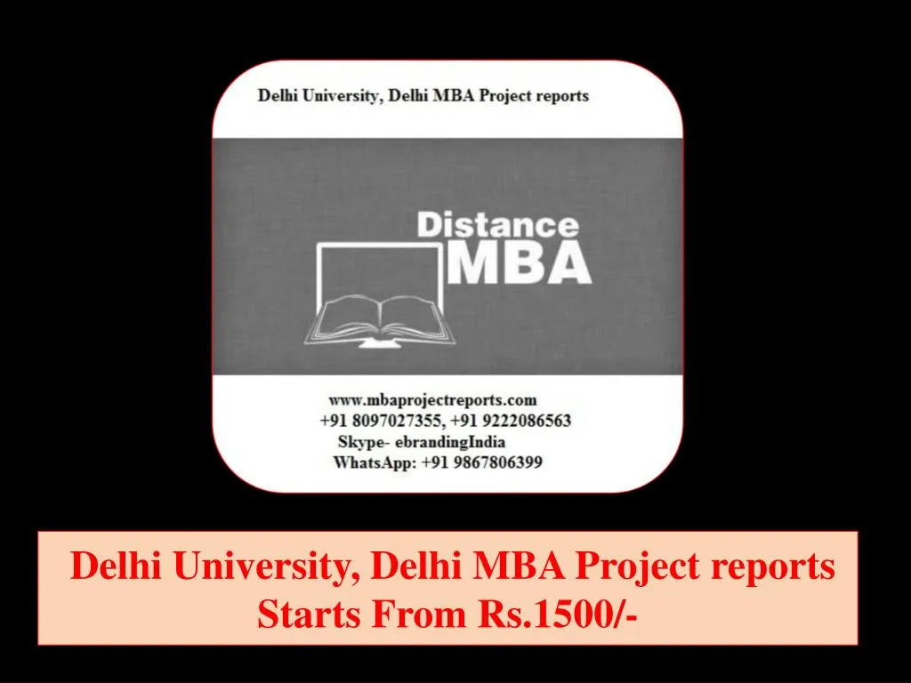delhi university delhi mba project reports starts from rs 1500
