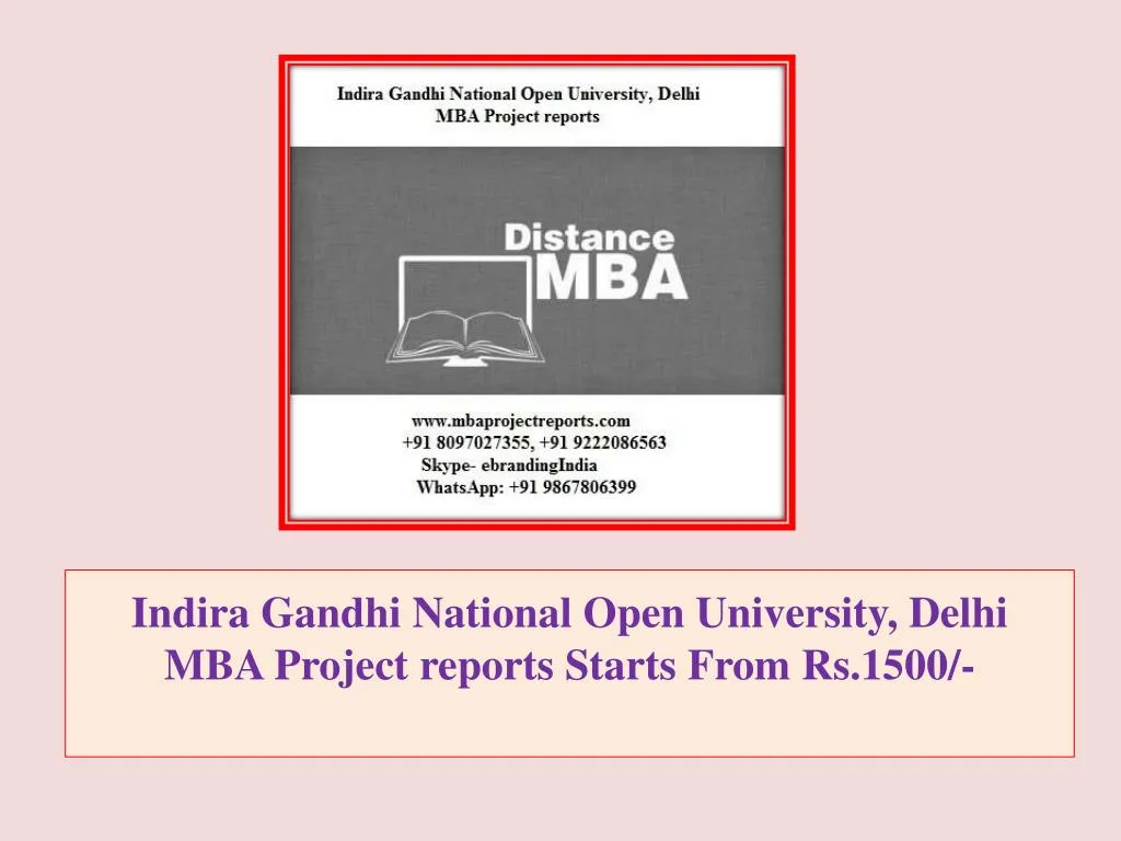 indira gandhi national open university delhi mba project reports starts from rs 1500