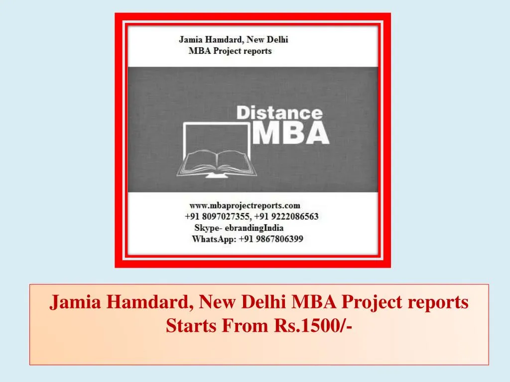 jamia hamdard new delhi mba project reports starts from rs 1500